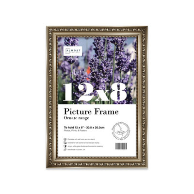 12X8 Gunmetal  Ornate Picture Frame (30.5 X 20.3Cm) PosterPhotoArtworkGallery Wall Or Print from B&Q