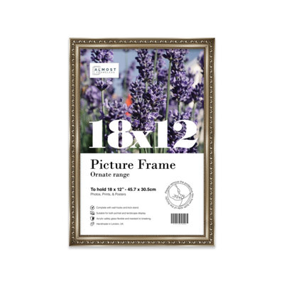 18X12 Gunmetal  Ornate Picture Frame (45.7 X 30.5Cm) PosterPhotoArtworkGallery Wall Or Print from B&Q
