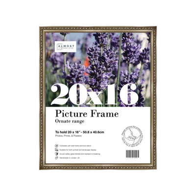 20X16 Gunmetal  Ornate Picture Frame (40.6 X 50.8Cm) PosterPhotoArtworkGallery Wall Or Print from B&Q