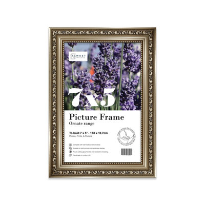 7X5 Gunmetal  Ornate Picture Frame (12.7 X 17.8Cm) PosterPhotoArtworkGallery Wall Or Print from B&Q