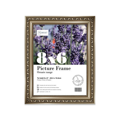 8X6 Gunmetal  Ornate Picture Frame (15.2 X 20.3Cm) PosterPhotoArtworkGallery Wall Or Print from B&Q