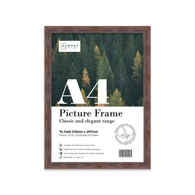 A4 Walnut Picture Frame Fits A4 (21 X 29.7Cm8.3 X 11.7In) PosterPhotoArtworkOr Print. from B&Q