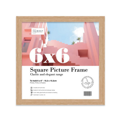 6X6 Oak Picture Frame (15.2 X 15.2Cm) PosterPhotoArtworkGallery Wall Or Print from B&Q