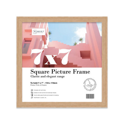  - 7X7 Oak Picture Frame (17.8 X 17.8Cm) PosterPhotoArtworkGallery Wall Or Print