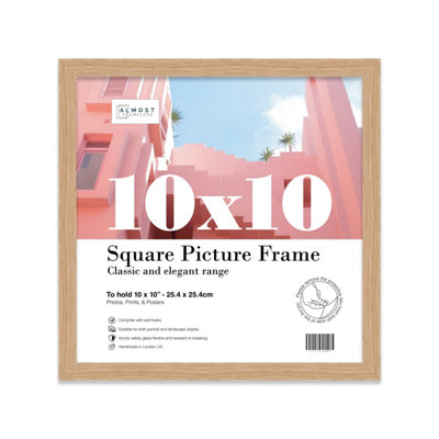 10X10 Oak Picture Frame (25.4 X 25.4Cm) PosterPhotoArtworkGallery Wall Or Print from B&Q