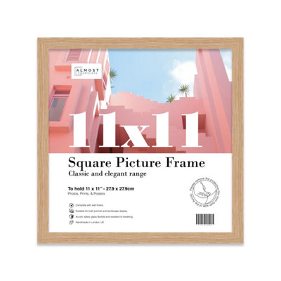 11X11 Oak Picture Frame (27.9 X 27.9Cm) PosterPhotoArtworkGallery Wall Or Print from B&Q