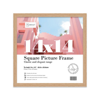 14X14 Oak Picture Frame (35.6 X 35.6Cm) PosterPhotoArtworkGallery Wall Or Print from B&Q