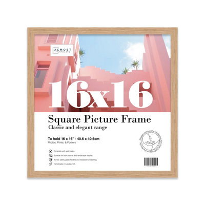 16X16 Oak Picture Frame (40.6 X 40.6Cm) PosterPhotoArtworkGallery Wall Or Print from B&Q