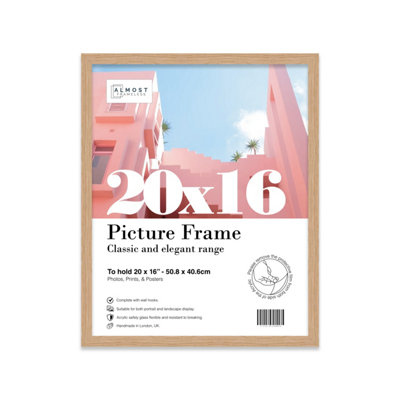 20X16 Oak Picture Frame (40.6 X 50.8Cm) PosterPhotoArtworkGallery Wall Or Print from B&Q