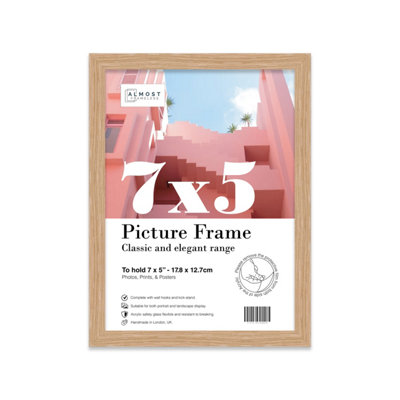 7X5 Oak Picture Frame (12.7 X 17.8Cm) PosterPhotoArtworkGallery Wall Or Print from B&Q