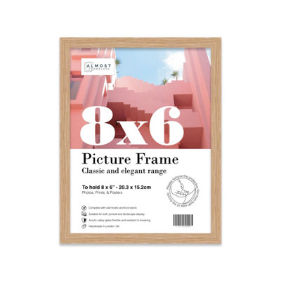 8X6 Oak Picture Frame (15.2 X 20.3Cm) PosterPhotoArtworkGallery Wall Or Print from B&Q