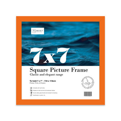  - 7X7 Orange Picture Frame (17.8 X 17.8Cm) PosterPhotoArtworkGallery Wall Or Print