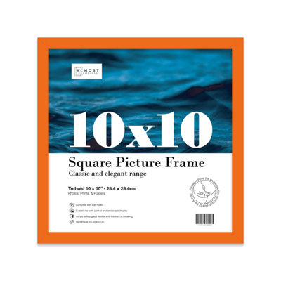 10X10 Orange Picture Frame (25.4 X 25.4Cm) PosterPhotoArtworkGallery Wall Or Print from B&Q
