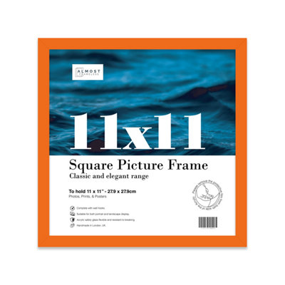 11X11 Orange Picture Frame (27.9 X 27.9Cm) PosterPhotoArtworkGallery Wall Or Print from B&Q
