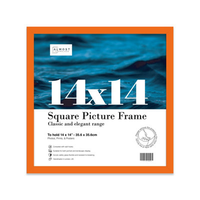 14X14 Orange Picture Frame (35.6 X 35.6Cm) PosterPhotoArtworkGallery Wall Or Print from B&Q