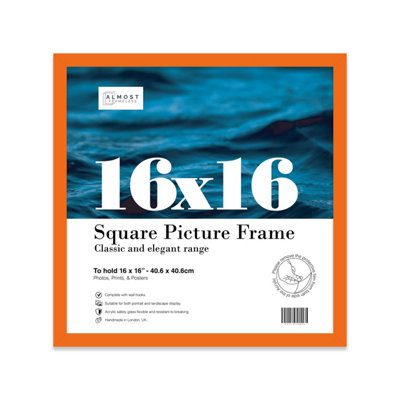 16X16 Orange Picture Frame (40.6 X 40.6Cm) PosterPhotoArtworkGallery Wall Or Print from B&Q