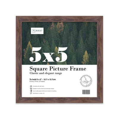 5X5 Walnut Picture Frame (12.7 X 12.7Cm) PosterPhotoArtworkGallery Wall Or Print from B&Q