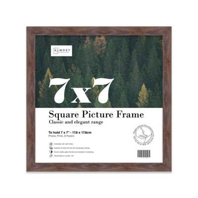  - 7X7 Walnut Picture Frame (17.8 X 17.8Cm) PosterPhotoArtworkGallery Wall Or Print