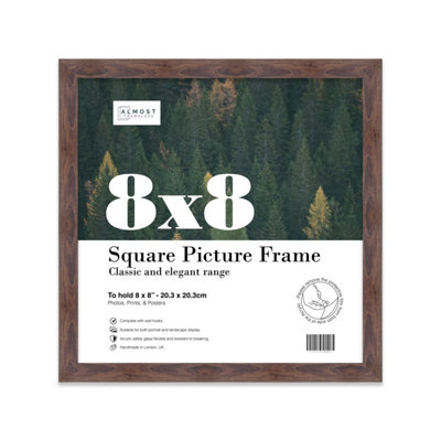 8X8 Walnut Picture Frame (20.3 X 20.3Cm) PosterPhotoArtworkGallery Wall Or Print from B&Q
