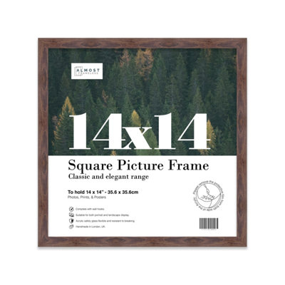 14X14 Walnut Picture Frame (35.6 X 35.6Cm) PosterPhotoArtworkGallery Wall Or Print from B&Q