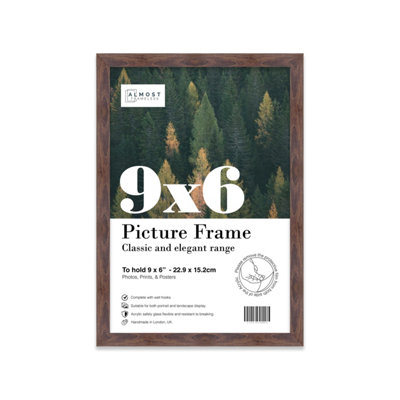 9X6 Walnut Picture Frame (22.9 X 15.2Cm) PosterPhotoArtworkGallery Wall Or Print from B&Q