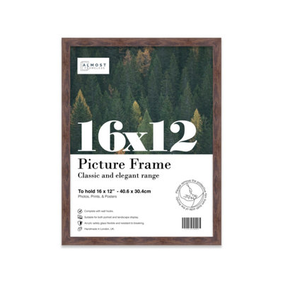 16X12 Walnut Picture Frame (40.6 X 30.5Cm) PosterPhotoArtworkGallery Wall Or Print from B&Q