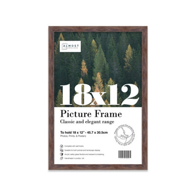 18X12 Walnut Picture Frame (45.7 X 30.5Cm) PosterPhotoArtworkGallery Wall Or Print from B&Q