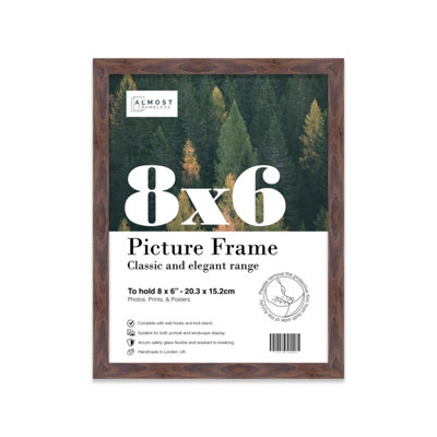 8X6 Walnut Picture Frame (15.2 X 20.3Cm) PosterPhotoArtworkGallery Wall Or Print from B&Q
