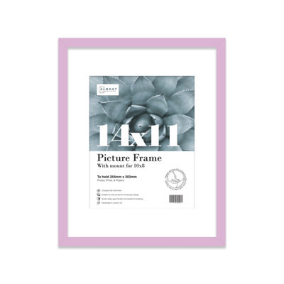 14X11" Lilac Frame With Mount For 10X8" Pictures 20mm Slim Edge Portrait And Landscape Display With Wall Hooks And Kickstand from B&Q