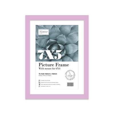 7X5" Lilac Frame With Mount For 6X4" Pictures 20mm Thin Edge Portrait And Landscape Display With Wall Hooks And Kickstand from B&Q