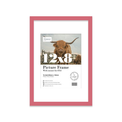 12X8" Pink Frame With Mount For 8X6" Pictures 20mm Thin Edge Portrait And Landscape Display With Wall Hooks And Kickstand from B&Q
