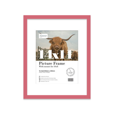 14X11" Pink Frame With Mount For 10X8" Pictures 20mm Slim Edge Portrait And Landscape Display With Wall Hooks And Kickstand from B&Q