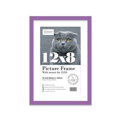 12X8" Purple Frame With Mount For 10X6" Pictures 20mm Thin Edge Portrait And Landscape Display With Wall Hooks And Kickstand from B&Q