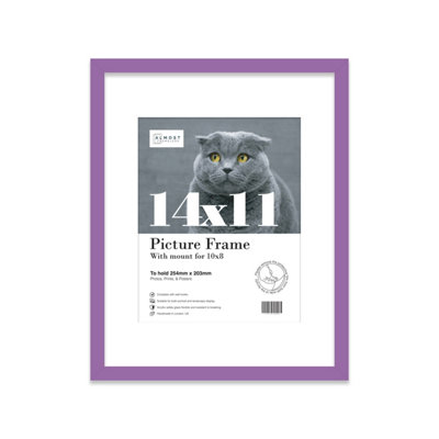 14X11" Purple Frame With Mount For 10X8" Pictures 20mm Thin Edge Portrait And Landscape Display With Wall Hooks And Kickstand from B&Q