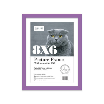 8X6" Purple Frame With Mount For 7X5" Pictures 20mm Thin Edge Portrait And Landscape Display With Wall Hooks And Kickstand from B&Q