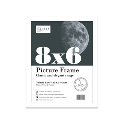 8X6 White Picture Frame (15.2 X 20.3Cm) PosterPhotoArtworkGallery Wall Or Print from B&Q