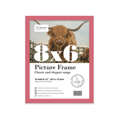 8X6 Pink Picture Frame (15.2 X 20.3Cm) PosterPhotoArtworkGallery Wall Or Print from B&Q