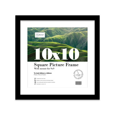 10X10" Black Picture Frame10X10" Square Frame With 9X9" Mount For 10X10"/9X9" Pictures Art Deco Style Room Decor1 Pack from B&Q