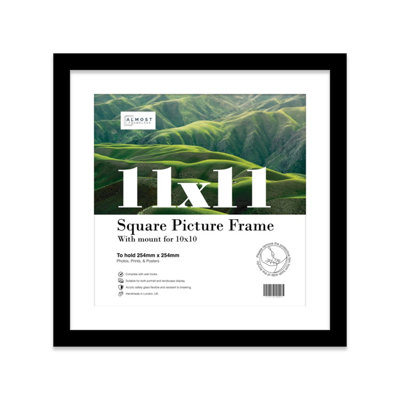 11X11" Black Picture Frame11X11" Square Frame With 10X10" Mount For 11X11"/10X10" Pictures Art Deco Style Room Decor1 Pack from B&Q