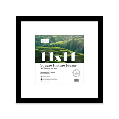 11X11" Black Picture Frame11X11" Square Frame With 9X9" Mount For 11X11"/9X9" Pictures Art Deco Style Room Decor1 Pack from B&Q