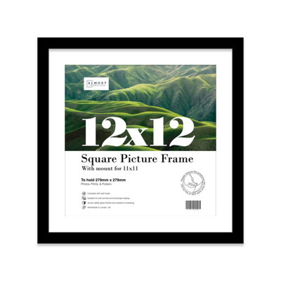 12X12" Black Picture Frame12X12" Square Frame With 11X11" Mount For 12X12"/11X11" Pictures Art Deco Style Room Decor1 Pack from B&Q