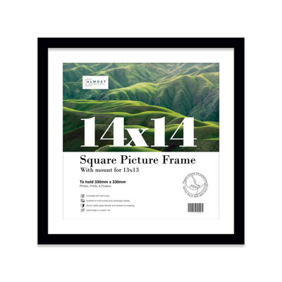 14X14" Black Picture Frame14X14" Square Frame With 13X13" Mount For 14X14"/13X13" Pictures Art Deco Style Room Decor1 Pack from B&Q