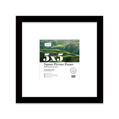 5X5" Black Picture Frame5X5" Square Frame With 3X3" Mount For 5X5"/3X3" Pictures Art Deco Style Room Decor1 Pack from B&Q