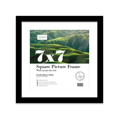 7X7" Black Picture Frame7X7" Square Frame With 6X6" Mount For 7X7"/6X6" Pictures Art Deco Style Room Decor1 Pack from B&Q