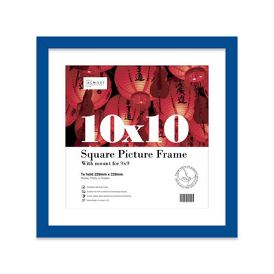 10X10" Blue Picture Frame10X10" Square Frame With 9X9" Mount For 10X10"/9X9" Pictures Art Deco Style Room Decor1 Pack from B&Q