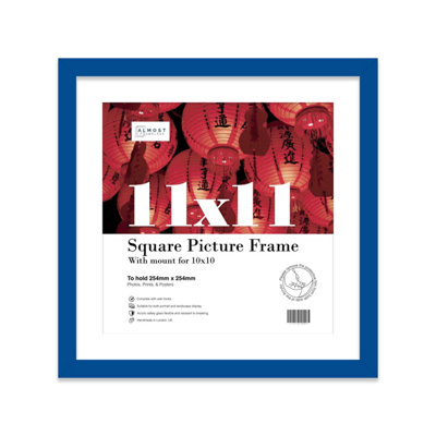 11X11" Blue Picture Frame11X11" Square Frame With 10X10" Mount For 11X11"/10X10" Pictures Art Deco Style Room Decor1 Pack from B&Q