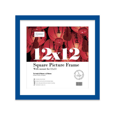 12X12" Blue Picture Frame12X12" Square Frame With 11X11" Mount For 12X12"/11X11" Pictures Art Deco Style Room Decor1 Pack from B&Q