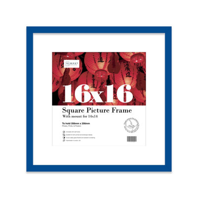16X16" Blue Picture Frame16X16" Square Frame With 14X14" Mount For 16X16"/14X14" Pictures Art Deco Style Room Decor1 Pack from B&Q