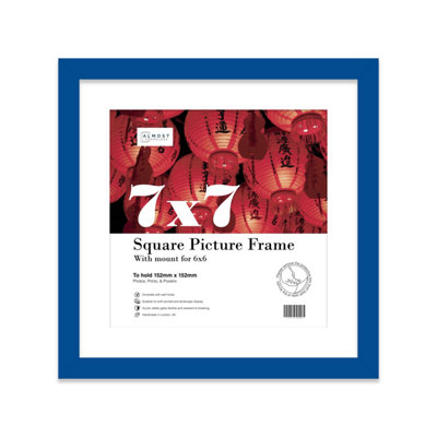 7X7" Blue Picture Frame7X7" Square Frame With 6X6" Mount For 7X7"/6X6" Pictures Art Deco Style Room Decor1 Pack from B&Q