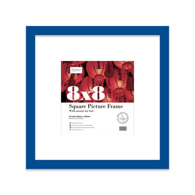 8X8" Blue Picture Frame8X8" Square Frame With 6X6" Mount For 8X8"/6X6" Pictures Art Deco Style Room Decor1 Pack from B&Q